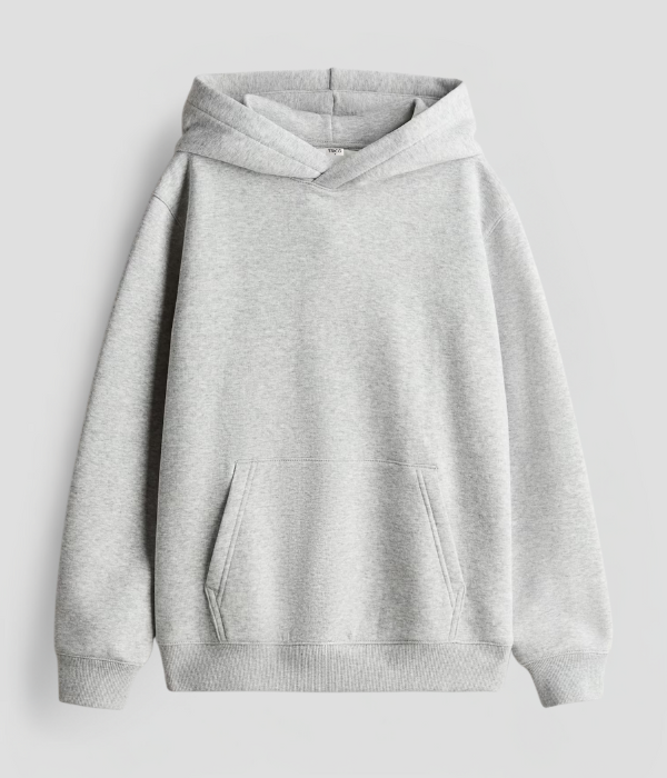 Hoodie Oversize Gris Clair Basic