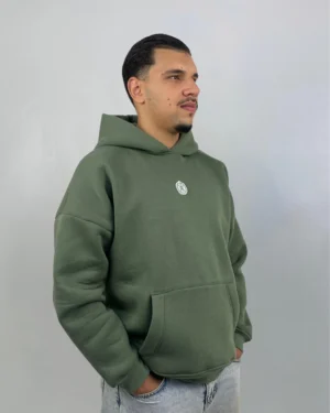 Hoodie Oversize Trico – Patch Amazigh Yaz ⵣ (Vert)