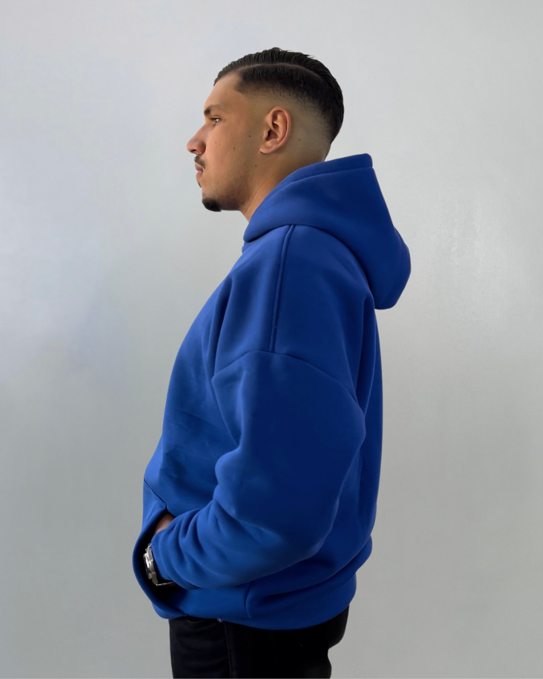 Hoodie Oversize Basic – Bleu roi